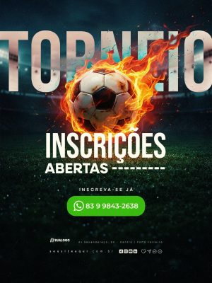 Torneio Inscrições Abertas Futebol PSD Editável