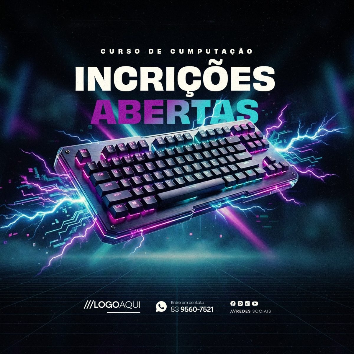 Curso de Computação Inscrições Abertas PSD Editável