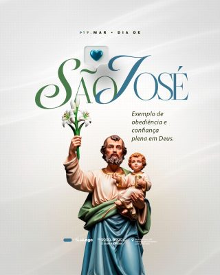 Dia de São José 19 de Março Exemplo de Obediência PSD Editável