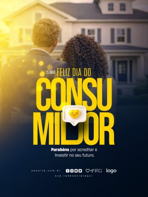 Dia do Consumidor 15 Mar Consumidor Feliz PSD Editável