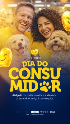 Dia do Consumidor 15 de Março Animais de Estimação PSD Editável