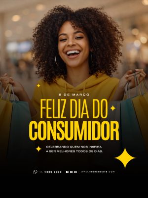 Dia do Consumidor 8 de Março Celebre Quem Inspira PSD Editável