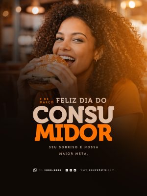 Dia do Consumidor Feliz Seu Sorriso É Nossa Maior Meta PSD Editável