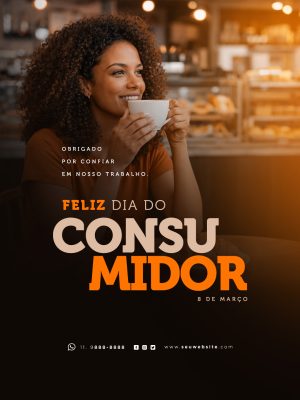 Dia do Consumidor Feliz Obrigado por Confiar Post PSD Editável
