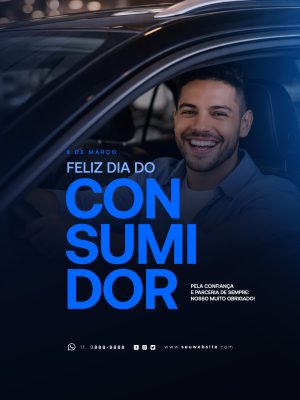 Dia do Consumidor 8 de Março Feliz Dia do Consumidor PSD Editável