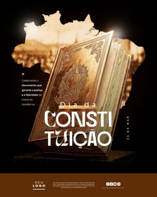 Dia da Constituição 25 de Março Celebrando a Justiça PSD Editável