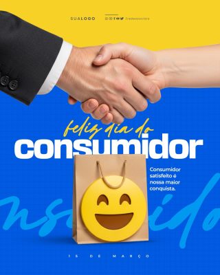Dia do Consumidor 15 de Março Cliente Feliz Marketing Digital PSD Editável