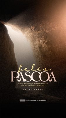 Feliz Páscoa A Esperança da Ressurreição PSD Editável