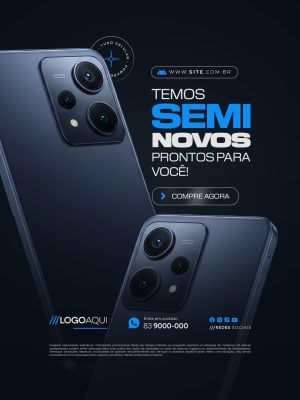 Loja de Celulares Temos Semi Novos PSD Editável 