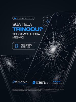 Loja de Celulares Sua Tela Trincou PSD Editável 