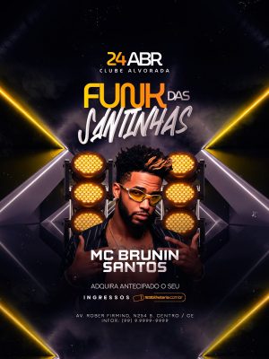 Flyer Próximos Shows Festa Funk das Santinhas PSD Editável
