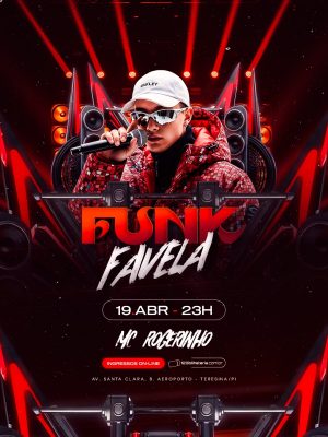 Flyer Próximos Shows Funk Favela PSD Editável