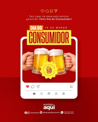 Dia do Consumidor 15 de Março Feliz Dia do Consumidor PSD Editável