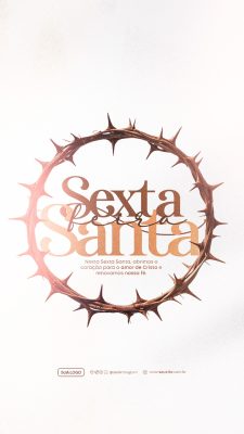 Sexta Santa Renovando a Fé Coroa de Espinhos PSD Editável