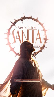 Sexta Feira Santa O sacrifício de Jesus na cruz Template PSD Editável