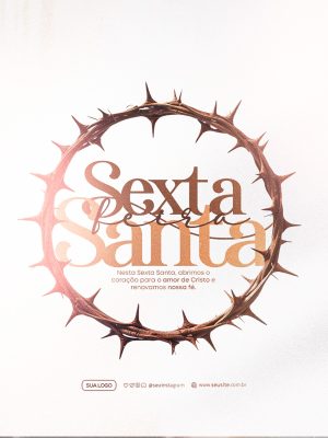 Sexta Santa Coroa de Espinhos Arte Festiva Religiosa PSD Editável