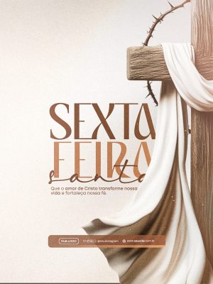 Sexta Feira Santa Amor de Cristo e Fé PSD Editável