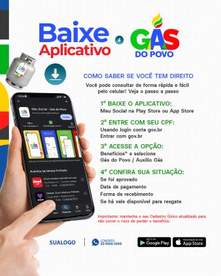 Social Gás do Povo Aplicativo Informações Detalhadas PSD Editável