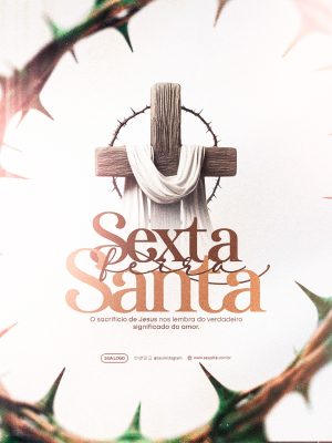 Sexta feira Santa O Sacrifício de Jesus Amor Divino Template PSD Editável