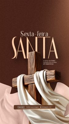 Sexta feira Santa O amor de Cristo transformou a cruz em esperança PSD Editável