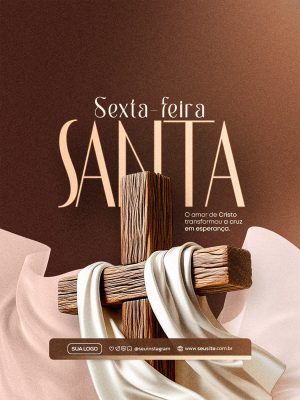 Sexta feira Santa O Amor de Cristo em Esperança PSD Editável