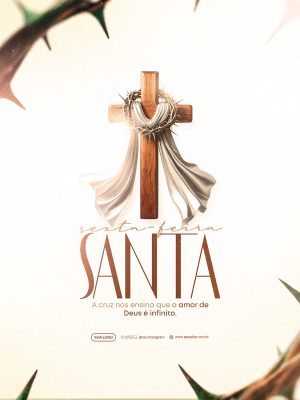 Sexta feira Santa A Cruz Nos Ensina Que o Amor de Deus É Infinito PSD Editável