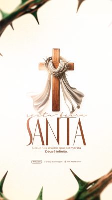 Sexta Feira Santa a cruz ensina o amor de Deus infinito PSD Editável