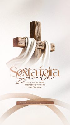 Sexta feira Santa A Cruz de Cristo Fé e Amor Arte PSD Editável