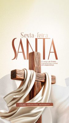 Sexta feira Santa Amor de Cristo Cruz e Esperança PSD Editável