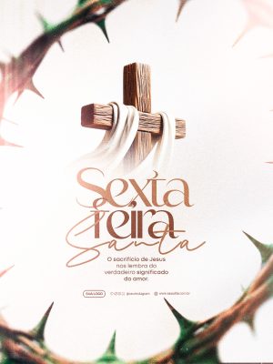 Sexta feira Santa Sacrifício de Jesus Amor Divino PSD Editável
