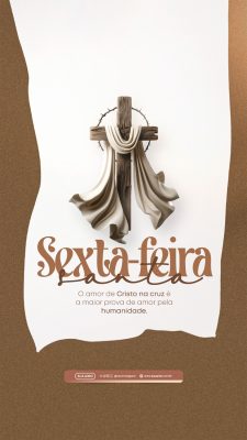 Sexta feira Santa Amor de Cristo na Cruz Post PSD Editável