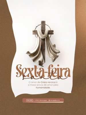 Sexta Feira Santa Cruz De Cristo E Manuscrito Marrom PSD Editável