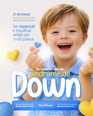 Dia internacional da Síndrome de Down 21 de Março  PSD Editável