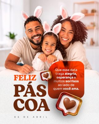Social Media Feliz Páscoa PSD Editável