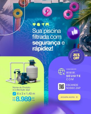 Piscina Filtrada com Segurança e Rapidez PSD Editável