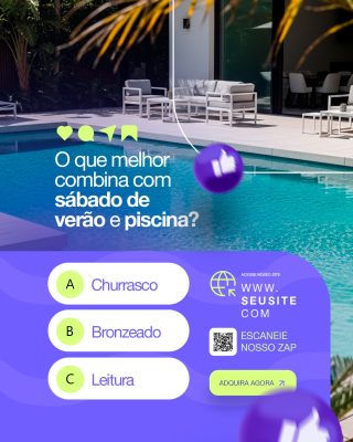 piscina Verão O que Melhor Combina com Sábado e Piscina PSD Editável