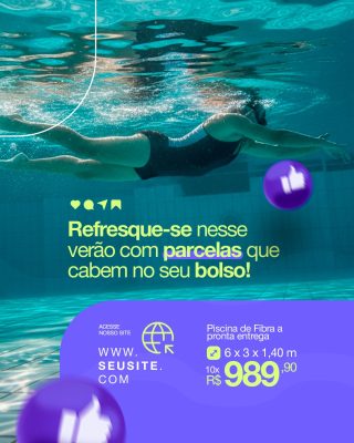 Piscina Verão Refresque-se com Piscina de Fibra PSD Editável