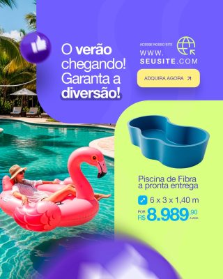Piscina Verão Chegando Garanta a Diversão PSD Editável