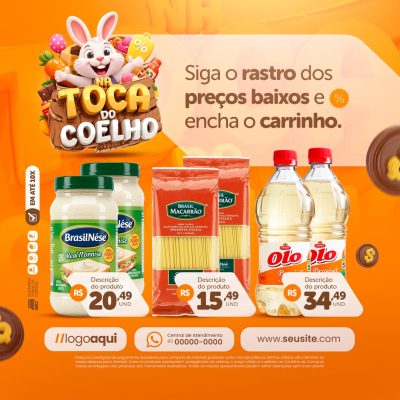 Na Toca do Coelho Siga o Rastro Dos Preços Baixos PSD Editável