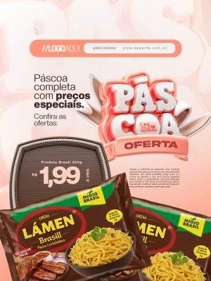 Páscoa Em Ofertas Completa com Preços Especiais Ofertas PSD Editável