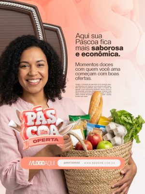 Páscoa Em Ofertas  Aqui Sua Páscoa Fica Mais Saborosa PSD Editável