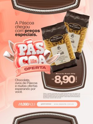 Páscoa Em Ofertas a Páscoa Chegou Com Preços Especiais PSD Editável