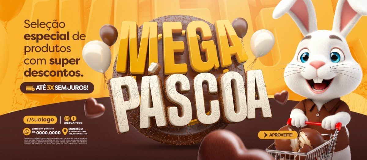 Mega Páscoa Seleção Especial de Produtos Banner PSD Editável