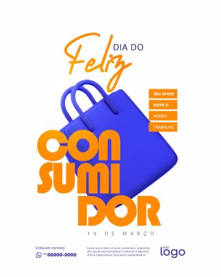 Dia do Consumidor 15 de Março Banner Seu Apoio Move Nosso Trabalho PSD Editável