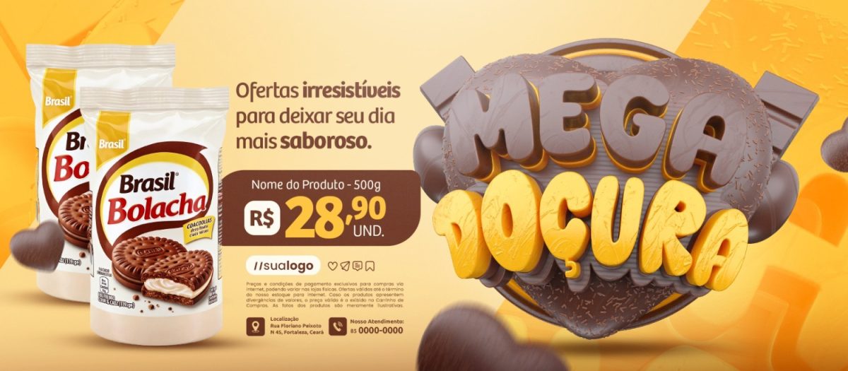 Mega Doçura Ofertas Irresistíveis Banner PSD Editável