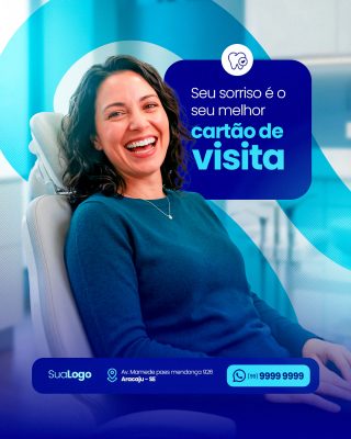 Odontologia Sorriso é seu Melhor Cartão de Visita Post PSD Editável