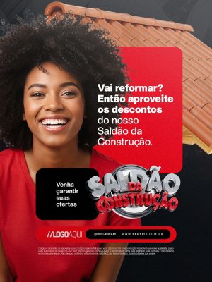 Saldão da Construção Venha Garantir Suas Ofertas PSD Editável