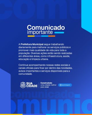 Comunicado Importante da Prefeitura sobre Serviços Públicos PSD Editável