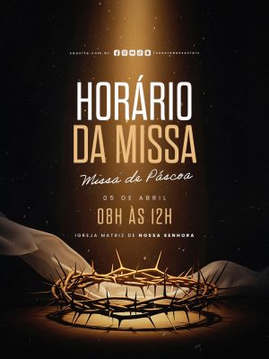Missa de Páscoa 05 de Abril Das 08h às 12h PSD Editável