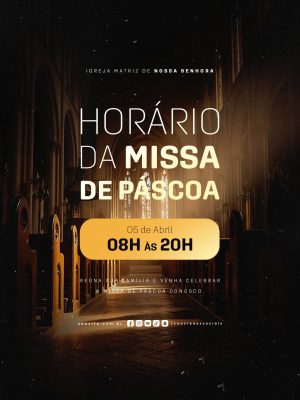 Horário da Missa Pela Igreja Matriz de Nossa Senhora PSD Editável